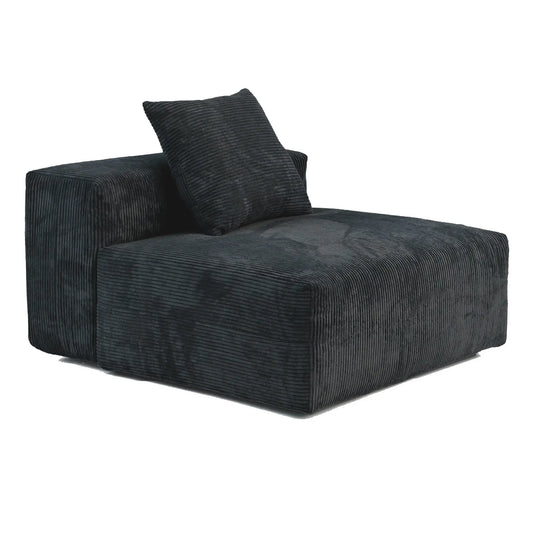 Exclusive Modern Modular Couches | 1-Piece Corduroy Black Good For Cats Dogs Single Sofa 1-seater