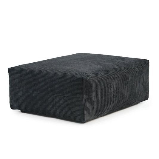 Exclusive Modern Modular Couches | 1-Piece Corduroy Black Legs Are Hidden Ottoman
