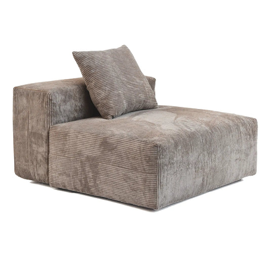 Exclusive Modern Modular Couches | 1-Piece Corduroy Brown Soft And Safe For Kids Single Sofa 1-seater