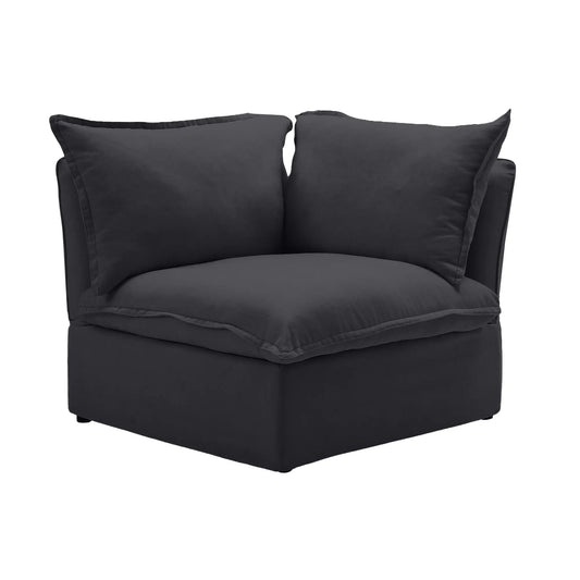 Premium Linen Cloud Sectional Couches | 1-Piece Linen Black Looks Good Anywhere Single Sofa 1-seater