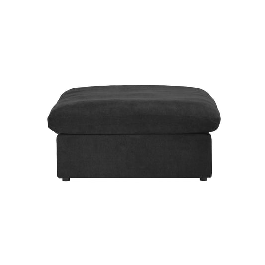 Premium Luxe Cloud Sectional Couches | 1-Piece Linen Black Modular Design Ottoman