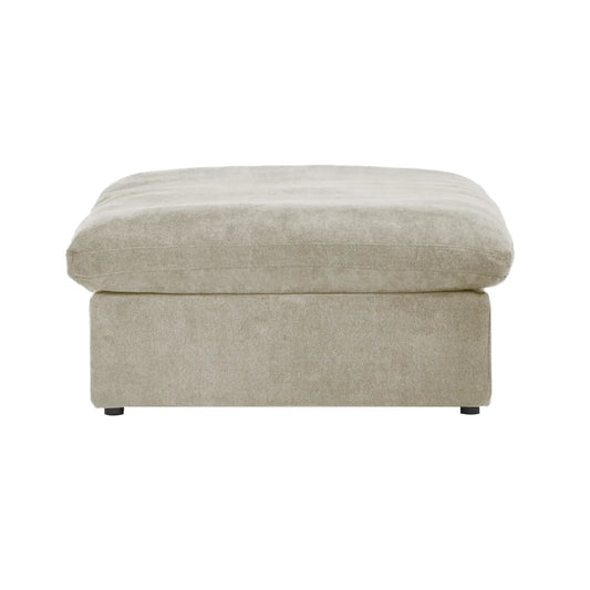 Premium Luxe Cloud Sectional Couches | 1-Piece Linen Khaki Airy Relaxed Elegance Ottoman