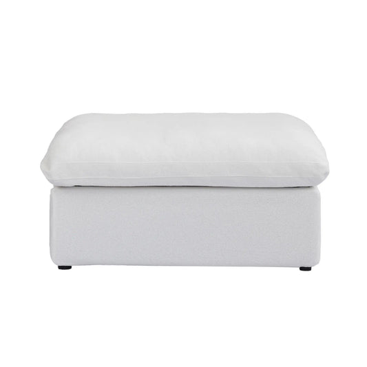 Premium Luxe Cloud Sectional Couches | 1-Piece Linen White Wash The Covers Ottoman