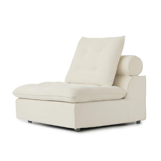 Premium Adjustable Cloud Sectional Couches | 1-Piece Velvet Beige Cloud-Like Comfort Single Sofa 1-seater