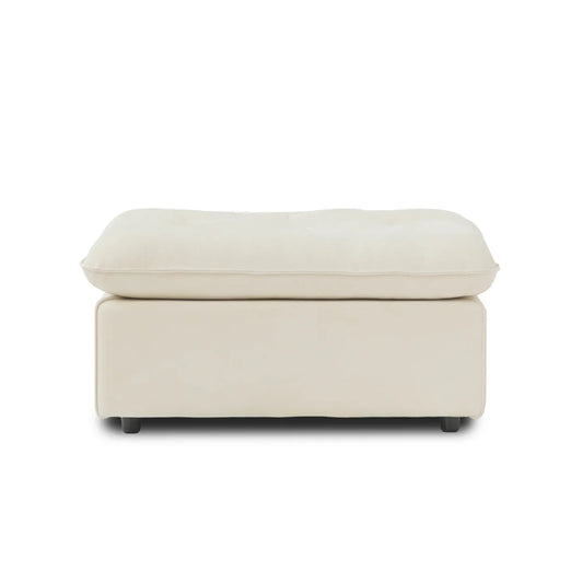 Premium Adjustable Cloud Sectional Couches | 1-Piece Velvet Beige Modular Design Ottoman