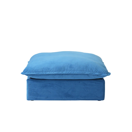 Premium Velvet Cloud Sectional Couches | 1-Piece Velvet Blue A Clean Simple Look Ottoman