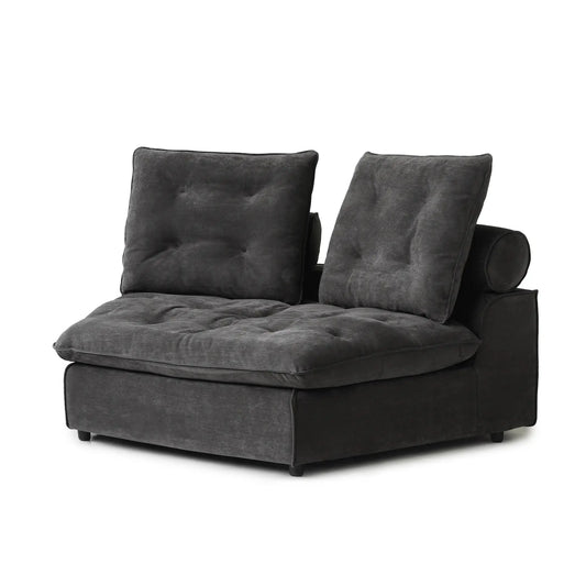 Premium Adjustable Cloud Sectional Couches | 1-Piece Velvet Grey A Cool Curved Sofa Loveseats 2-seaters