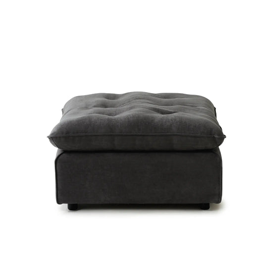 Premium Adjustable Cloud Sectional Couches | 1-Piece Velvet Grey Super Soft Cushions Ottoman