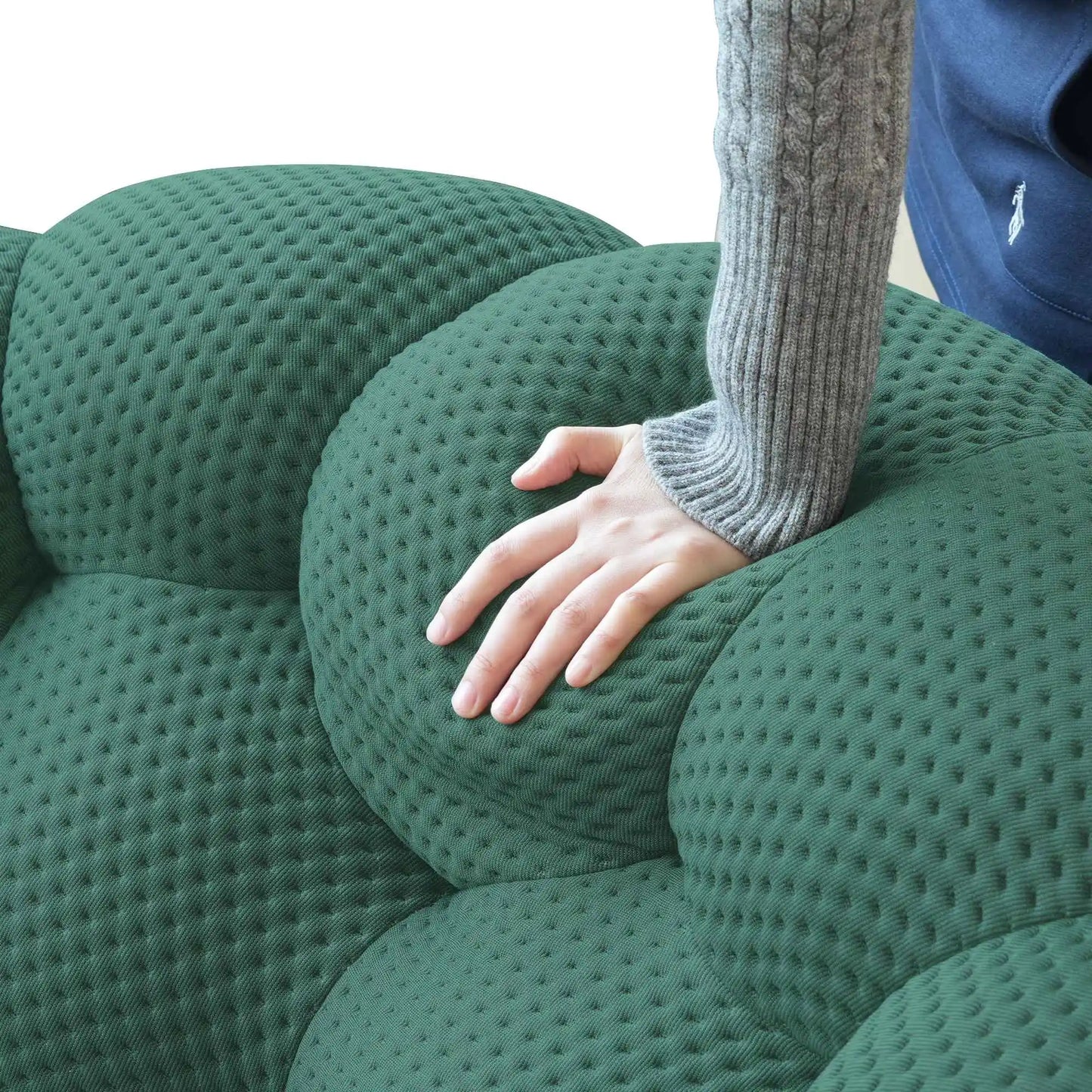 Bubble Couch Modular Sofa Single Sofa 3D-Knitted Fabric - Green