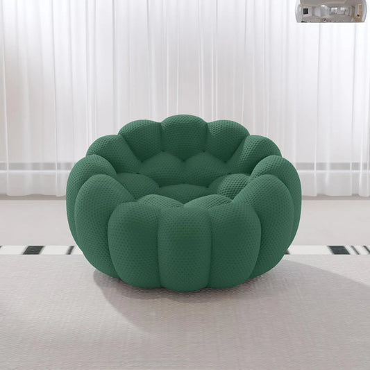 Signature Armless Boneless Couches | 1-Piece 3D-Knitted Green Breathable Fabric Single Sofa 1-seater