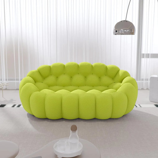 Signature Armless Boneless Couches | 1-Piece 3D-Knitted Lime Green Styles Like A Sculpture Loveseats 2-seaters