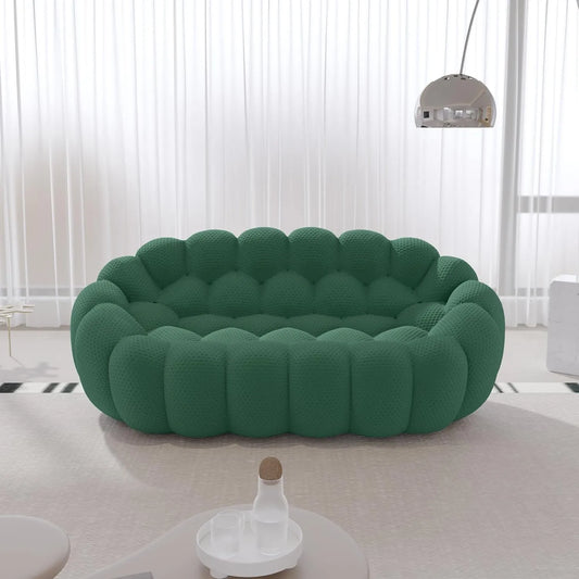 Signature Armless Boneless Couches | 1-Piece 3D-Knitted Green Soft Stretchy Fabric Loveseats 2-seaters