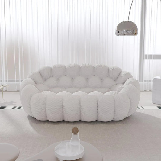 Signature Armless Boneless Couches | 1-Piece 3D-Knitted Light Grey Seamless Contours Loveseats 2-seaters