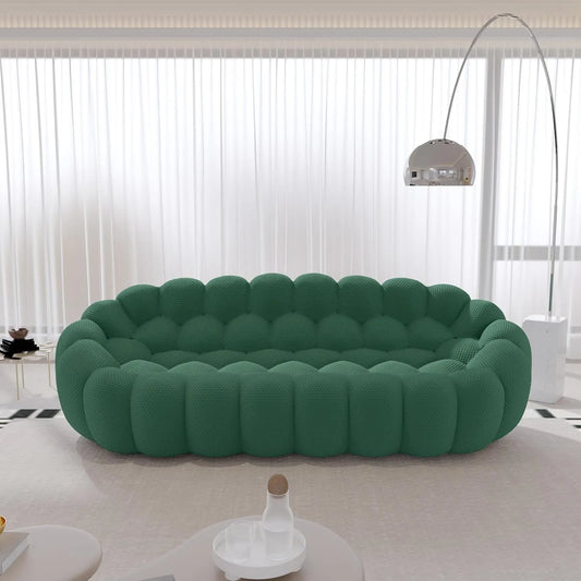 Signature Armless Boneless Couches | 1-Piece 3D-Knitted Green Organic Design Loveseats 3-seaters