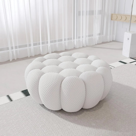 Signature Armless Boneless Couches | 1-Piece 3D-Knitted Light Grey Seamless Contours Ottoman