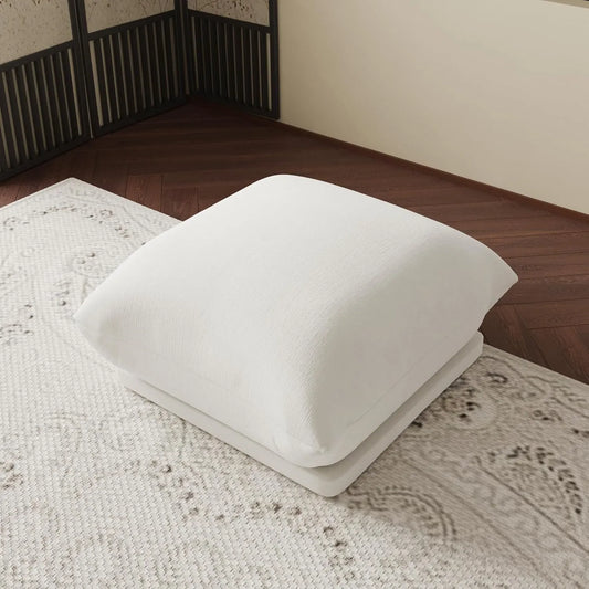 Exclusive Modern Sectional Couches | 1-Piece Chenille Beige Mix Match and Style Ottoman