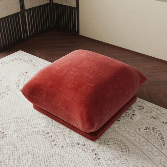 Exclusive Modern Sectional Couches | 1-Piece Chenille Orange Very Soft Fabric Ottoman