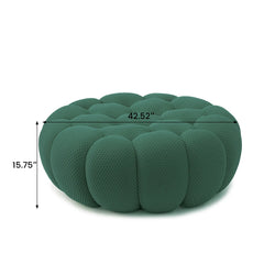 Signature Armless Boneless Couches | 1-Piece 3D-Knitted Green A Soft Wavy Shape Ottoman