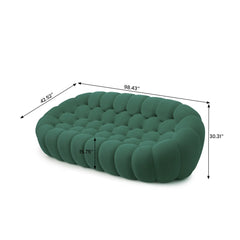 Signature Armless Boneless Couches | 1-Piece 3D-Knitted Green Organic Design Loveseats 3-seaters