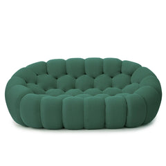Signature Armless Boneless Couches | 1-Piece 3D-Knitted Green Soft Stretchy Fabric Loveseats 2-seaters
