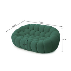 Signature Armless Boneless Couches | 1-Piece 3D-Knitted Green Soft Stretchy Fabric Loveseats 2-seaters