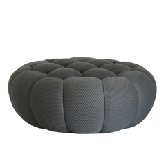Signature Armless Boneless Couches | 1-Piece 3D-Knitted Grey Cool Stretchy Knit Ottoman