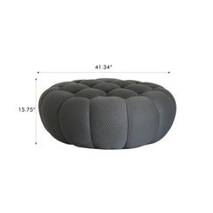 Signature Armless Boneless Couches | 1-Piece 3D-Knitted Grey Cool Stretchy Knit Ottoman