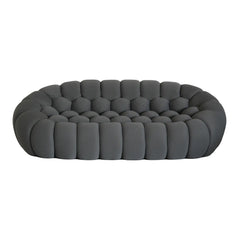 Signature Armless Boneless Couches | 1-Piece 3D-Knitted Grey Flowing Organic Shape Loveseats 3-seaters