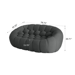 Signature Armless Boneless Couches | 1-Piece 3D-Knitted Grey Ocean-Inspired Curves Loveseats 2-seaters