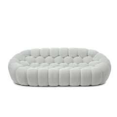 Signature Armless Boneless Couches | 1-Piece 3D-Knitted Light Grey A Soft Wavy Shape Loveseats 3-seaters