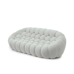 Signature Armless Boneless Couches | 1-Piece 3D-Knitted Light Grey A Soft Wavy Shape Loveseats 3-seaters