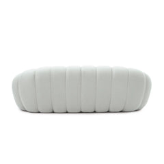 Signature Armless Boneless Couches | 1-Piece 3D-Knitted Light Grey A Soft Wavy Shape Loveseats 3-seaters