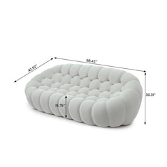 Signature Armless Boneless Couches | 1-Piece 3D-Knitted Light Grey A Soft Wavy Shape Loveseats 3-seaters