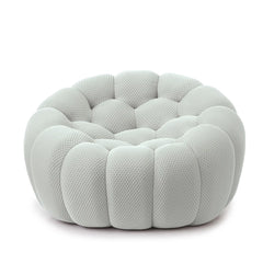 Signature Armless Boneless Couches | 1-Piece 3D-Knitted Light Grey Organic Design Single Sofa 1-seater