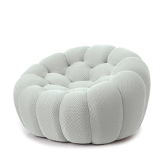 Signature Armless Boneless Couches | 1-Piece 3D-Knitted Light Grey Organic Design Single Sofa 1-seater