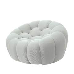 Signature Armless Boneless Couches | 1-Piece 3D-Knitted Light Grey Organic Design Single Sofa 1-seater