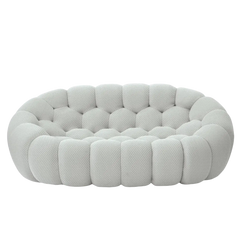 Signature Armless Boneless Couches | 1-Piece 3D-Knitted Light Grey Seamless Contours Loveseats 2-seaters