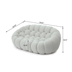 Signature Armless Boneless Couches | 1-Piece 3D-Knitted Light Grey Seamless Contours Loveseats 2-seaters
