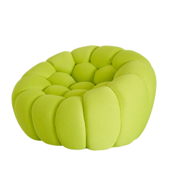 Signature Armless Boneless Couches | 1-Piece 3D-Knitted Lime Green Soft Stretchy Fabric Single Sofa 1-seater