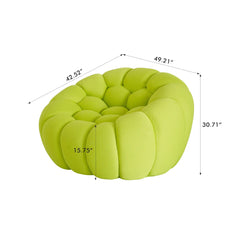 Signature Armless Boneless Couches | 1-Piece 3D-Knitted Lime Green Soft Stretchy Fabric Single Sofa 1-seater