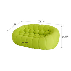 Signature Armless Boneless Couches | 1-Piece 3D-Knitted Lime Green Styles Like A Sculpture Loveseats 2-seaters