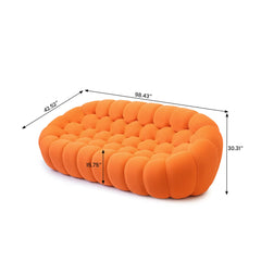 Signature Armless Boneless Couches | 1-Piece 3D-Knitted Orange Lots Of Room To Relax Loveseats 3-seaters