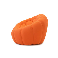 Signature Armless Boneless Couches | 1-Piece 3D-Knitted Orange Ocean-Inspired Curves Loveseats 2-seaters