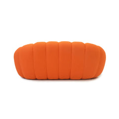 Signature Armless Boneless Couches | 1-Piece 3D-Knitted Orange Ocean-Inspired Curves Loveseats 2-seaters