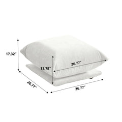 Exclusive Modern Sectional Couches | 1-Piece Chenille Beige Mix Match and Style Ottoman