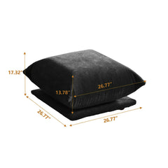 Exclusive Modern Sectional Couches | 1-Piece Chenille Black Legs Made Of Solid Wood Ottoman