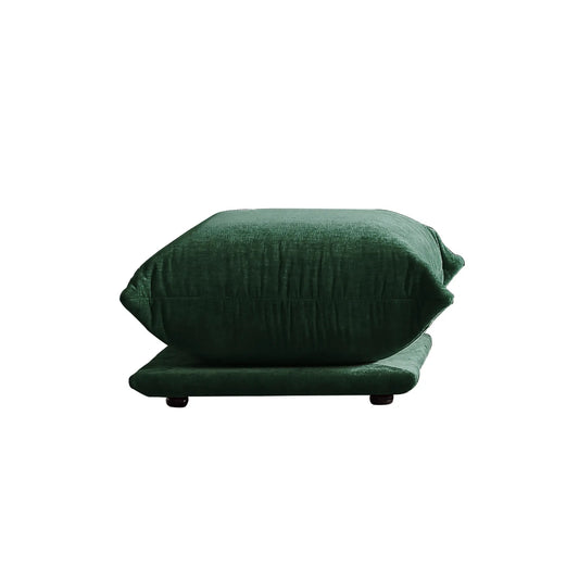 Exclusive Modern Sectional Couches | 1-Piece Chenille Green Retro-Modern Fusion Ottoman