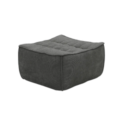 Signature Classic Boneless Couches | 1-Piece Chenille & Linen Black Simple Modern Style Ottoman