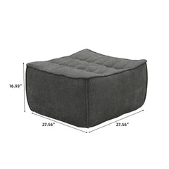 Signature Classic Boneless Couches | 1-Piece Chenille & Linen Black Simple Modern Style Ottoman