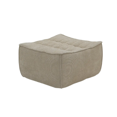Signature Classic Boneless Couches | 1-Piece Chenille & Linen Khaki Dual-Layer Foam Filling Ottoman